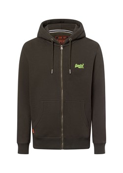 Superdry Bluza męska Mężczyźni Bawełna błotnisty jednolity ze sklepu vangraaf w kategorii Bluzy męskie - zdjęcie 175166243