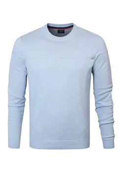 Bawełniany Męski Sweter z Okrągłym Dekoltem (U-Neck) - Pako Jeans - Błękitny SWPJNSluckyBL ze sklepu JegoSzafa.pl w kategorii Swetry męskie - zdjęcie 175167103