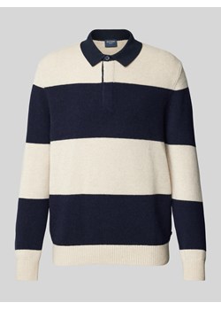 Sweter z dzianiny z kołnierzykiem polo model ‘Rugby’ ze sklepu Peek&Cloppenburg  w kategorii Swetry męskie - zdjęcie 175176134