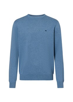 Fynch-Hatton Męski sweter z dzianiny Mężczyźni Bawełna jasnoniebieski jednolity ze sklepu vangraaf w kategorii Swetry męskie - zdjęcie 175184982