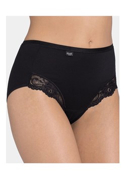 Sloggi Romance Maxi czarne figi z wyższym stanem plus size 10031897, Kolor czarny, Rozmiar 40, Sloggi ze sklepu Primodo w kategorii Majtki damskie - zdjęcie 175189781