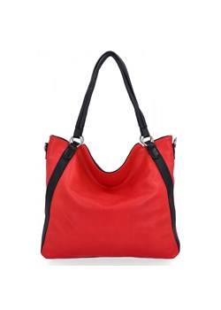 Torebka Damska Shopper Bag XL firmy Hernan HB0337 Czerwona ze sklepu PaniTorbalska w kategorii Torby Shopper bag - zdjęcie 175195642