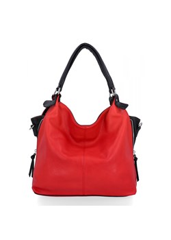 Uniwersalna Torebka Damska XL firmy Hernan HB0153 Czerwona/Czarna ze sklepu PaniTorbalska w kategorii Torby Shopper bag - zdjęcie 175196133