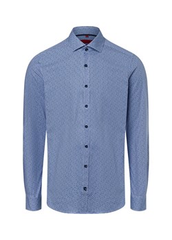 Finshley & Harding Męska koszula biznesowa Mężczyźni Slim Fit Bawełna granatowy wzorzysty ze sklepu vangraaf w kategorii Koszule męskie - zdjęcie 175213372