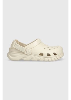 Crocs klapki Duet Max II Clog damskie kolor beżowy na platformie 208776 ze sklepu PRM w kategorii Klapki damskie - zdjęcie 175218260