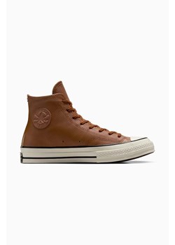 Converse trampki skórzane Chuck 70 Leather męskie kolor brązowy A09148C ze sklepu PRM w kategorii Trampki męskie - zdjęcie 175218733