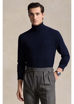 Polo Ralph Lauren sweter wełniany męski kolor niebieski z golferm 710946145 ze sklepu PRM w kategorii Swetry męskie - zdjęcie 175218890