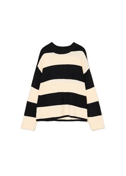 Cropp - Czarno-kremowy sweter w paski - kremowy ze sklepu Cropp w kategorii Swetry damskie - zdjęcie 175221842