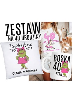 ZESTAW NA 40 URODZINY - KOSZULKA KUBEK PODUSZKA ze sklepu Time For Fashion w kategorii Bluzki damskie - zdjęcie 175228850