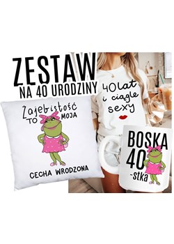 ZESTAW NA 40 URODZINY - KOSZULKA KUBEK PODUSZKA ze sklepu Time For Fashion w kategorii Bluzki damskie - zdjęcie 175228851