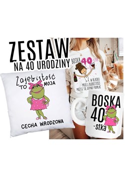 ZESTAW NA 40 URODZINY - KOSZULKA KUBEK PODUSZKA ze sklepu Time For Fashion w kategorii Bluzki damskie - zdjęcie 175228852