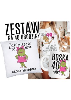 ZESTAW NA 40 URODZINY - KOSZULKA KUBEK PODUSZKA ze sklepu Time For Fashion w kategorii Bluzki damskie - zdjęcie 175228853