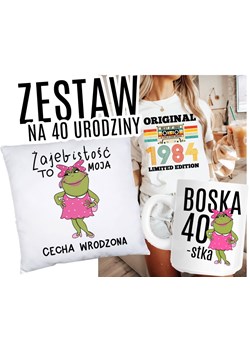 ZESTAW NA 40 URODZINY - KOSZULKA KUBEK PODUSZKA ze sklepu Time For Fashion w kategorii Bluzki damskie - zdjęcie 175228854