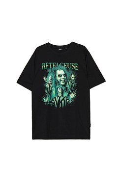 Cropp - Czarna koszulka z nadrukiem Beetlejuice UNISEX - czarny ze sklepu Cropp w kategorii T-shirty męskie - zdjęcie 175232282