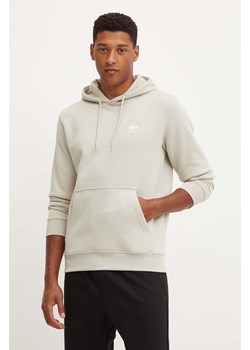 adidas Originals bluza Trefoil Essentials Hoody męska kolor beżowy z kapturem IR7785 ze sklepu ANSWEAR.com w kategorii Bluzy męskie - zdjęcie 175247740