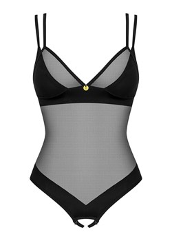 Obsessive czarne body z otwartym krokiem Nesari, Kolor czarny, Rozmiar M/L, Obsessive ze sklepu Intymna w kategorii Body damskie - zdjęcie 175249501