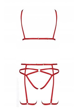 Czerwony komplet damski paski harness Magali, Kolor czerwony, Rozmiar L/XL, Passion ze sklepu Intymna w kategorii Komplety bielizny damskiej - zdjęcie 175249670