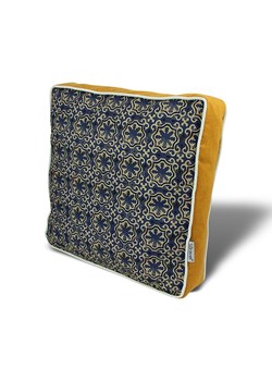 ABERTO DESIGN Poduszka w kolorze złoto-granatowym na krzesło ze sklepu Limango Polska w kategorii Poduszki dekoracyjne - zdjęcie 175250733