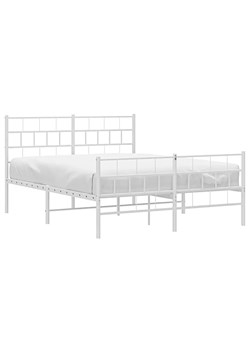Białe podwójne łóżko z wezgłowiem 160x200 H1-M49 ze sklepu Edinos.pl w kategorii Łóżka i materace - zdjęcie 175259623