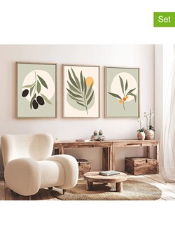 ABERTO DESIGN Druki artystyczne (3 szt.) w drewnianej ramce ze sklepu Limango Polska w kategorii Obrazy - zdjęcie 175260814