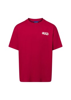 HUGO BLUE Koszulka męska - Nimayliti Mężczyźni Bawełna czerwony wzorzysty ze sklepu vangraaf w kategorii T-shirty męskie - zdjęcie 175261690