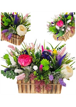 Duży flower box- kolorowe wrzosy w skrzynce /FL53 M50/ ze sklepu Pantofelek24.pl w kategorii Dekoracje - zdjęcie 175284491