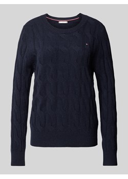 Sweter z dzianiny z prążkowanymi wykończeniami ze sklepu Peek&Cloppenburg  w kategorii Swetry damskie - zdjęcie 175301270