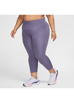 Damskie legginsy do biegania o skróconym kroju ze średnim stanem Nike Fast (duże rozmiary) - Fiolet ze sklepu Nike poland w kategorii Spodnie damskie - zdjęcie 175302611