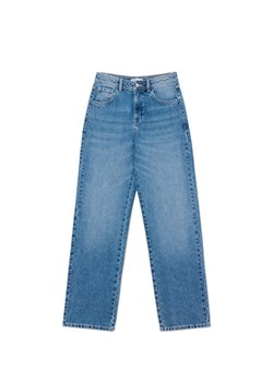 Cropp - Jeansy straight z efektem sprania - niebieski ze sklepu Cropp w kategorii Jeansy damskie - zdjęcie 175308844