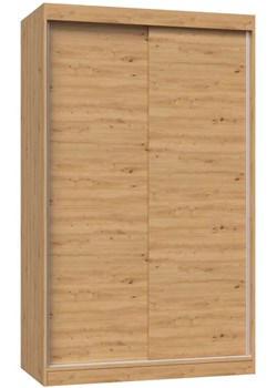 Szafa przesuwna z półkami i drążkiem dąb artisan 120 cm S7-D32 ze sklepu Edinos.pl w kategorii Szafy - zdjęcie 175311884