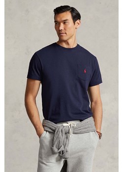 Polo Ralph Lauren t-shirt bawełniany męski kolor granatowy gładki 710707095 ze sklepu ANSWEAR.com w kategorii T-shirty męskie - zdjęcie 175312601