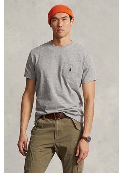 Polo Ralph Lauren t-shirt bawełniany męski kolor szary gładki 710707095 ze sklepu ANSWEAR.com w kategorii T-shirty męskie - zdjęcie 175314840