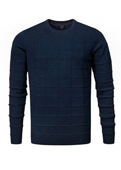 Męski Sweter Pako Jeans - Tłoczona Struktura Materiału - Granatowy SWPJNSloftGR ze sklepu JegoSzafa.pl w kategorii Swetry męskie - zdjęcie 175318662