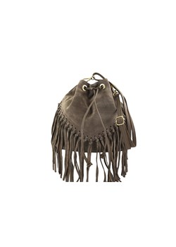 Torebka skórzana boho style - Beżowa ciemna - id: 5898n - marki Barberini's - 175332903 Torebka skórzana boho style - Beżowa ciemna ze sklepu butyolivier w kategorii Listonoszki - zdjęcie 175332903