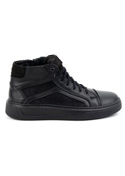 Buty męskie skórzane zimowe sneakersy 886K CZARNE ze sklepu butyolivier w kategorii Czapki zimowe męskie - zdjęcie 175333274