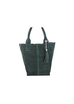 Shopper bag - torebka damska zamszowa - Zielona ciemna - id: 5481n - marki Barberini's - 175333712 Shopper bag - torebka damska zamszowa - Zielona ciemna ze sklepu butyolivier w kategorii Torby Shopper bag - zdjęcie 175333712