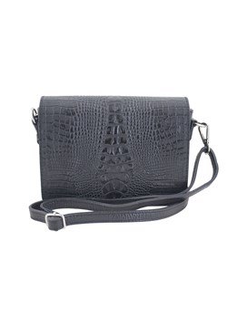 Torebka na ramię z klapą croco - Czarna ze sklepu butyolivier w kategorii Listonoszki - zdjęcie 175336220