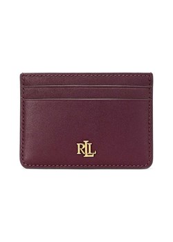 Lauren Ralph Lauren etui na karty skórzane kolor bordowy 432876732 ze sklepu ANSWEAR.com w kategorii Portfele damskie - zdjęcie 175345053