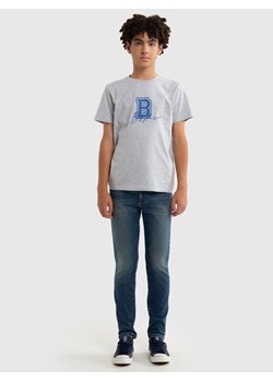 Koszulka chłopięca z nadrukiem szara Letteret 901 ze sklepu Big Star w kategorii T-shirty chłopięce - zdjęcie 175348412