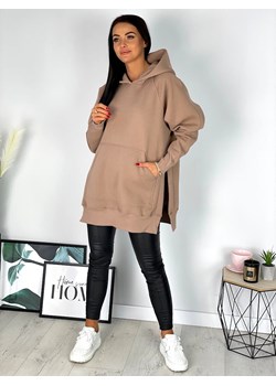 Brązowa Bluza Oversize ze sklepu ModnaKiecka.pl w kategorii Bluzy damskie - zdjęcie 175350244