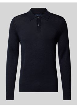 Sweter z dzianiny o kroju slim fit z kołnierzykiem polo ze sklepu Peek&Cloppenburg  w kategorii Swetry męskie - zdjęcie 175351532