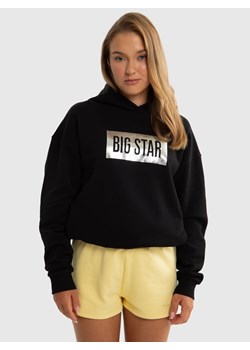 Bluza dziewczęca z kapturem i opalizującym nadrukiem czarna Tulipa 906 ze sklepu Big Star w kategorii Bluzy dziewczęce - zdjęcie 175353754