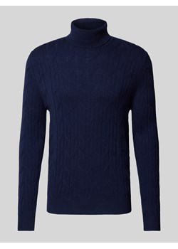 Sweter z dzianiny z fakturowanym wzorem ze sklepu Peek&Cloppenburg  w kategorii Swetry męskie - zdjęcie 175365742