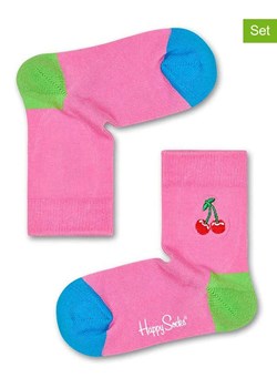 Happy Socks Skarpety (2 pary) w kolorze różowym ze sklepu Limango Polska w kategorii Skarpetki dziecięce - zdjęcie 175366282