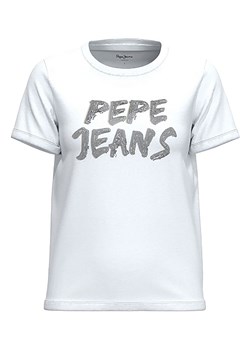 Pepe Jeans Koszulka w kolorze białym ze sklepu Limango Polska w kategorii Bluzki damskie - zdjęcie 175367503