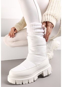 Białe Pikowane Śniegowce na Niskiej Platformie z Ekoskóry Vrata ze sklepu born2be.pl w kategorii Śniegowce damskie - zdjęcie 175371131