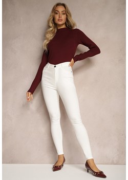 Białe Skinny Jeansy z Bawełną High Waist Lorie ze sklepu Renee odzież w kategorii Jeansy damskie - zdjęcie 175372493