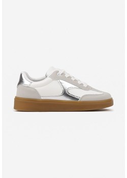 Szare Buty Sportowe Sneakersy ze Sznurowaniem Ozdobione Metalicznymi Elementami Dinilie ze sklepu renee.pl w kategorii Buty sportowe dziecięce - zdjęcie 175374062