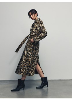 Reserved - Skórzane botki z tłoczonym wzorem - czarny ze sklepu Reserved w kategorii Botki - zdjęcie 175382482