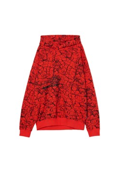 Cropp - Czerwona bluza hoodie z nadrukiem all over - czerwony ze sklepu Cropp w kategorii Bluzy męskie - zdjęcie 175384592